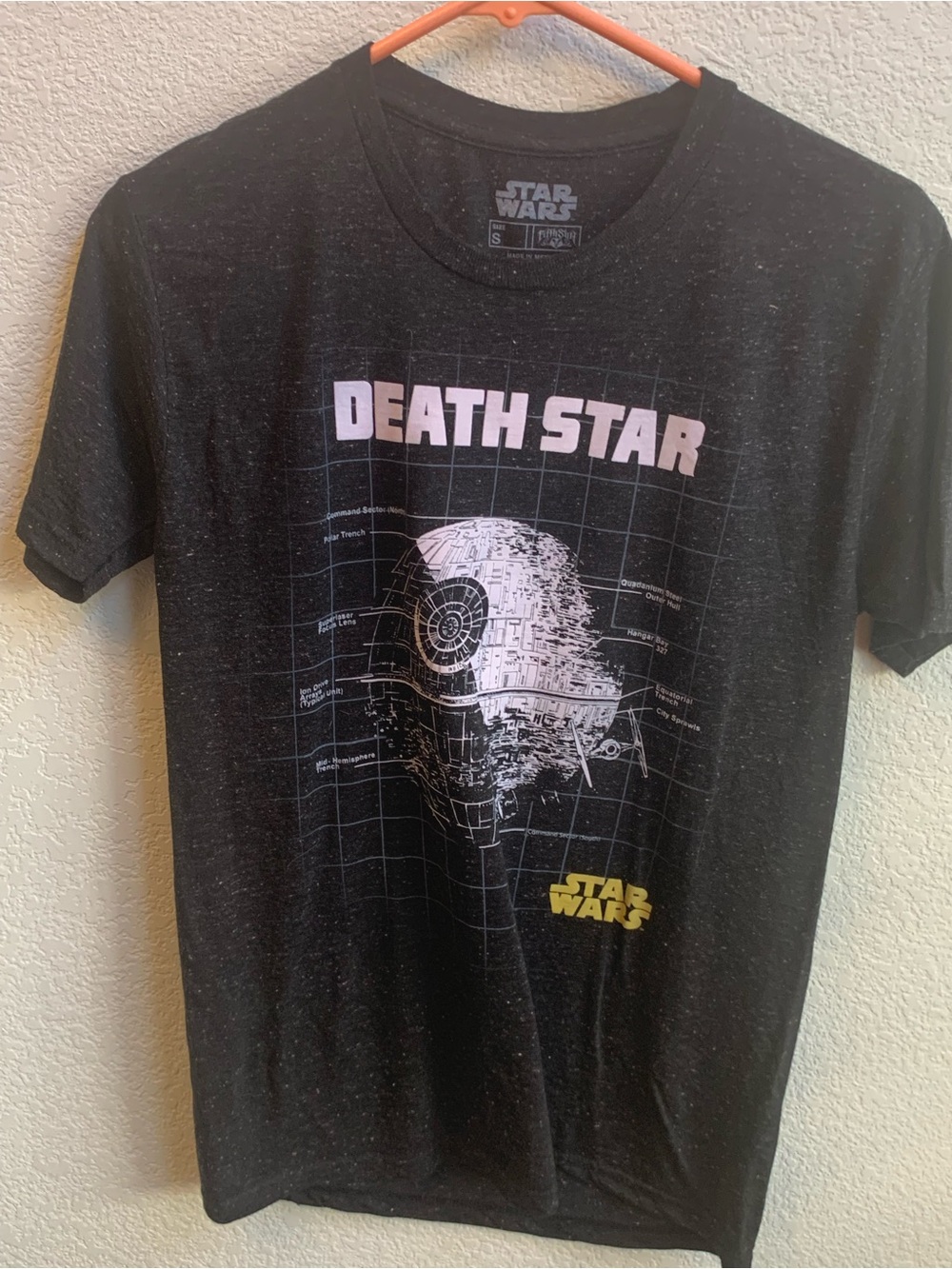 Star Wars Black Death Star Schematic Graphic Tee